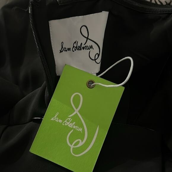 NWT SAM EDELMAN BLACK Feather Trim Strapless Minidress - Picture 7 of 7